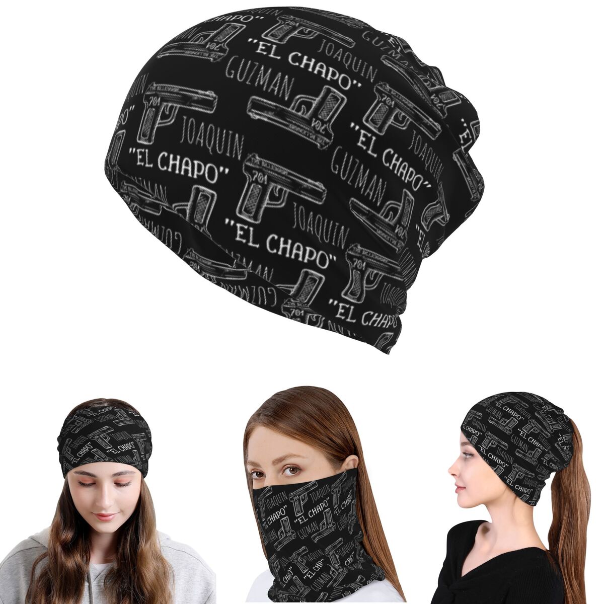 Knit Beanie Hat Warm - ホアキン・エル・チャポ・グスマン ナルコス犯罪テレビ パブロ・エスコバル バンダナ ネックゲイター マスク