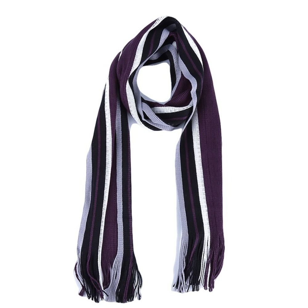 カシミヤ男性ストライプスカーフファッション厚いタッセルストー - Wool Scarf Men のレビューと価格
