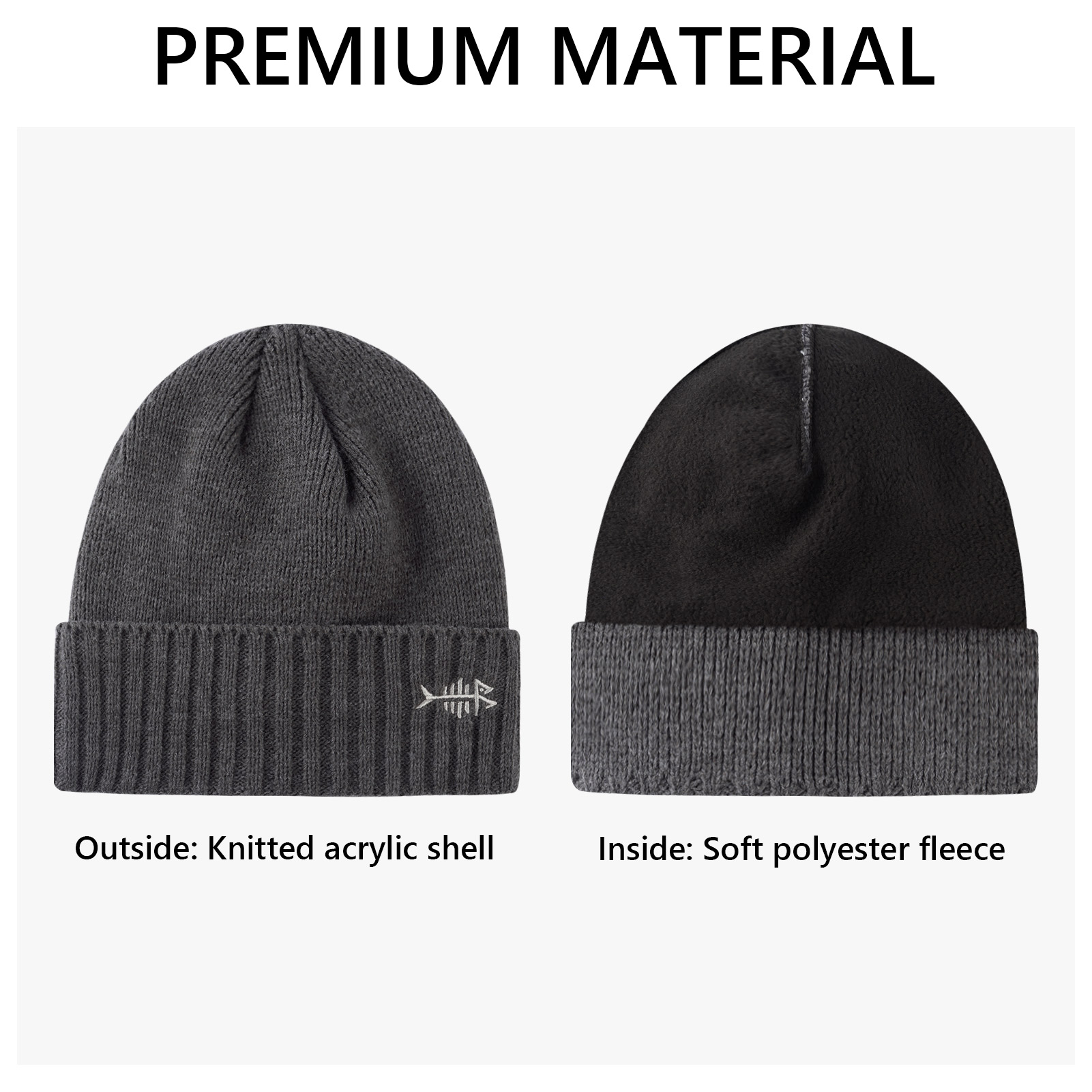 Bassdash-フリースの裏地が付いたユニセックスカフ付き - Knit Beanie Hat Warm のレビューと価格