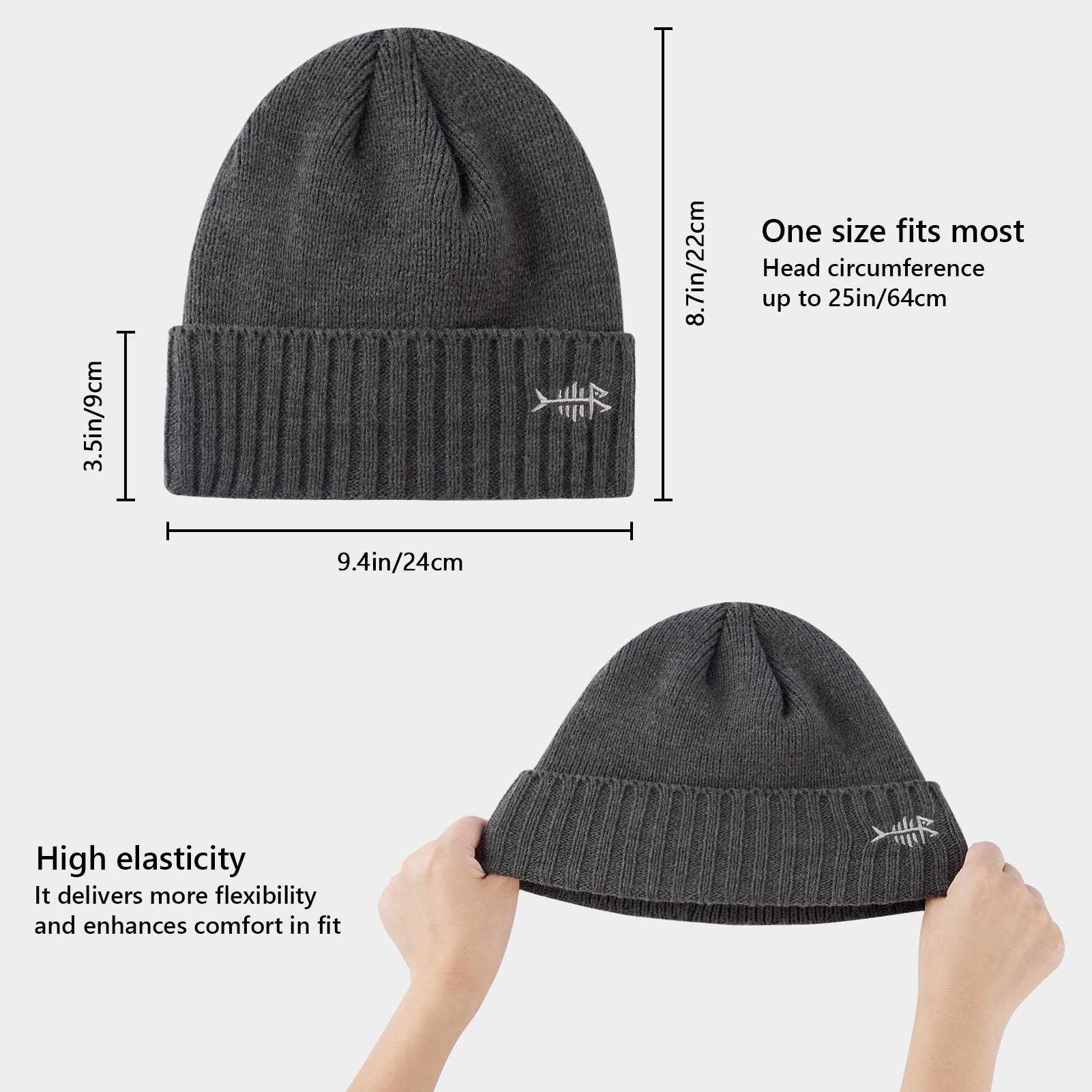 Bassdash-フリースの裏地が付いたユニセックスカフ付き - Knit Beanie Hat Warm のレビューと価格
