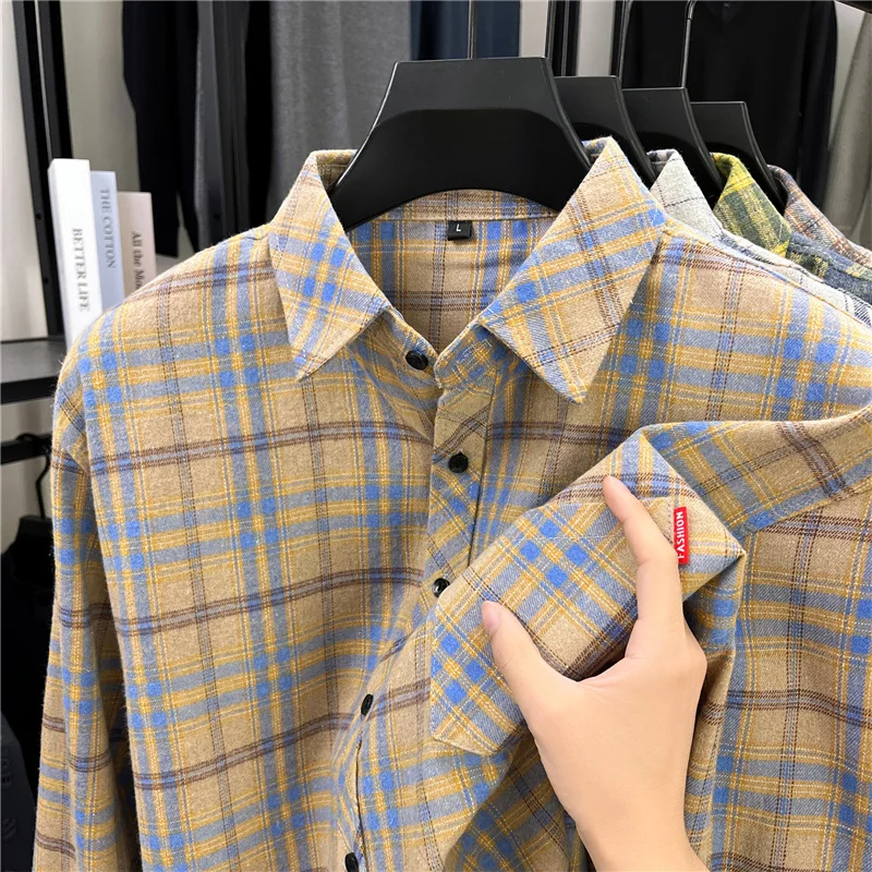 メンズ レトロ チェック柄 フランネル ボタンダウンシャツ  - Flannel Shirt Lined のレビューと価格