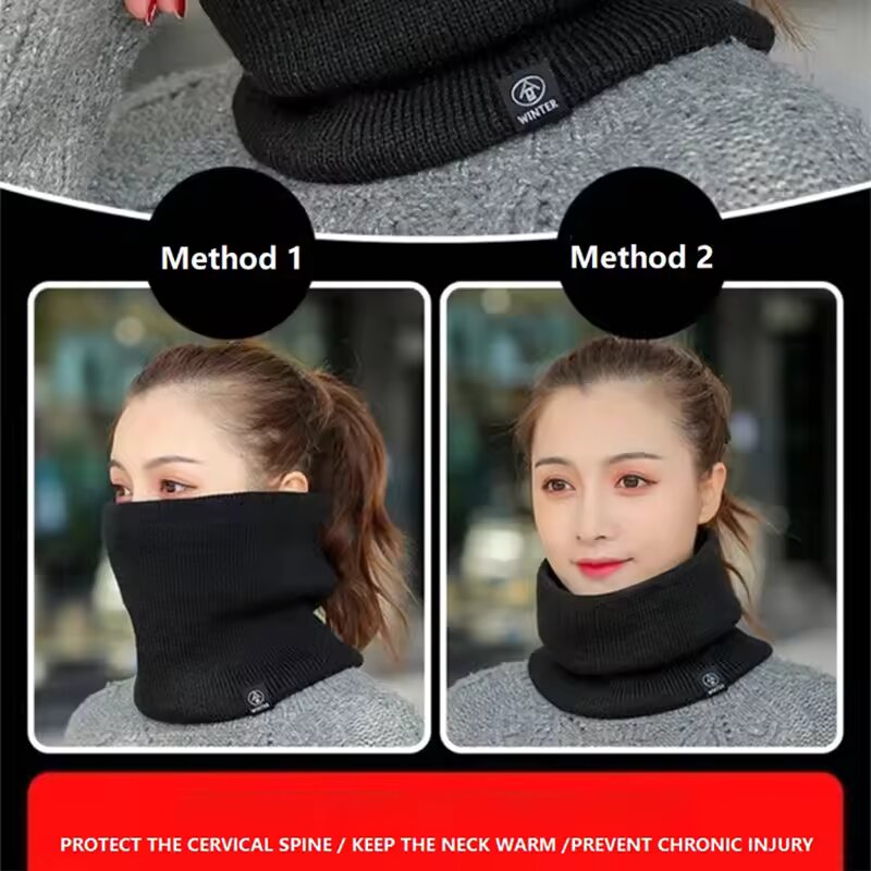 冬用暖かいニットネックマフラー、男女兼用、プラッシュフルマス - Wool Scarf Men のレビューと価格