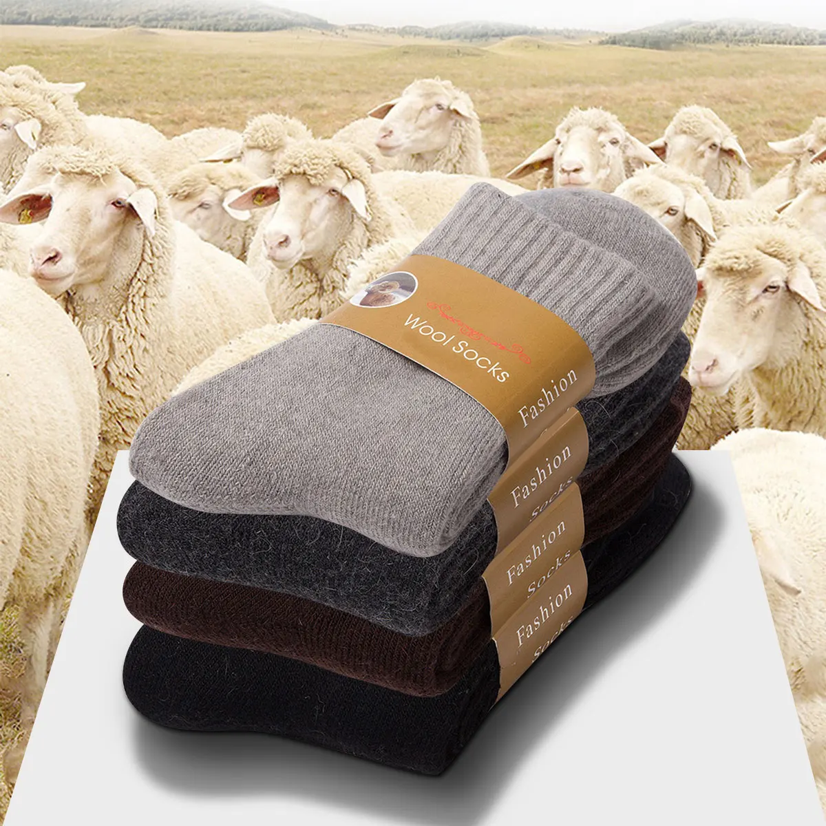 2足組 冬用暖かい靴下 メンズ 超厚手 プラッシュ 無地 防 - Thermal Sock Wool のレビューと価格