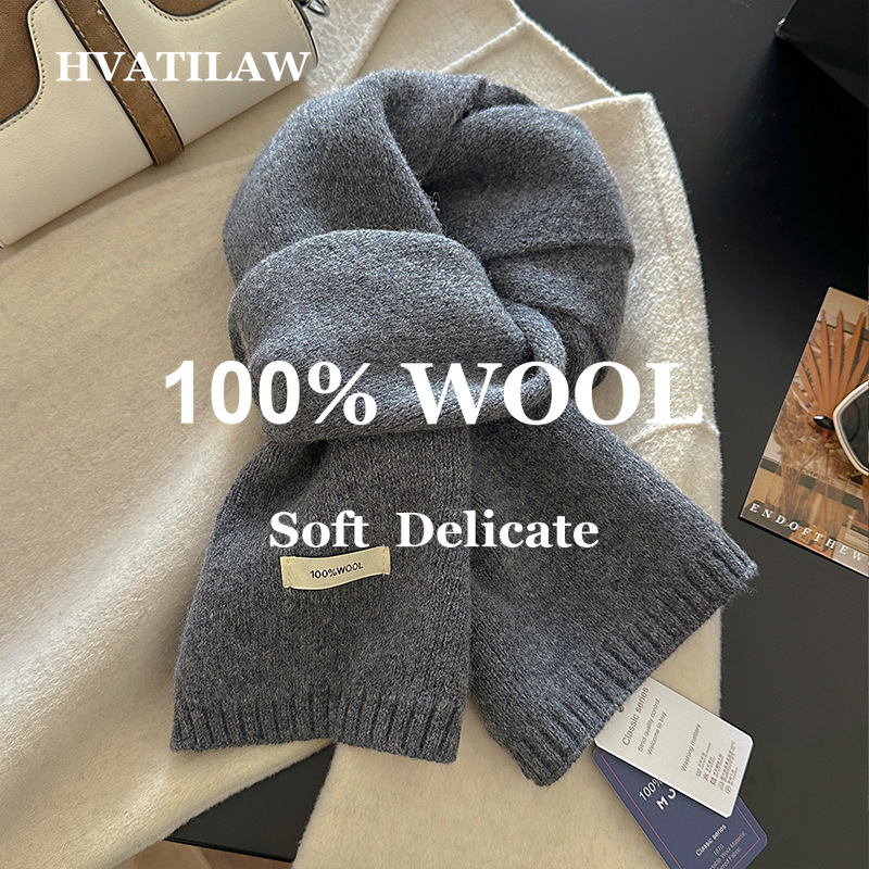 100%ウールスカーフ 男女兼用 無地 冬用 暖かく厚手で柔 - Wool Scarf Men のレビューと価格