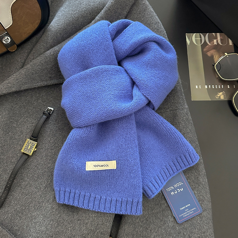 100%ウールスカーフ 男女兼用 無地 冬用 暖かく厚手で柔 - Wool Scarf Men のレビューと価格