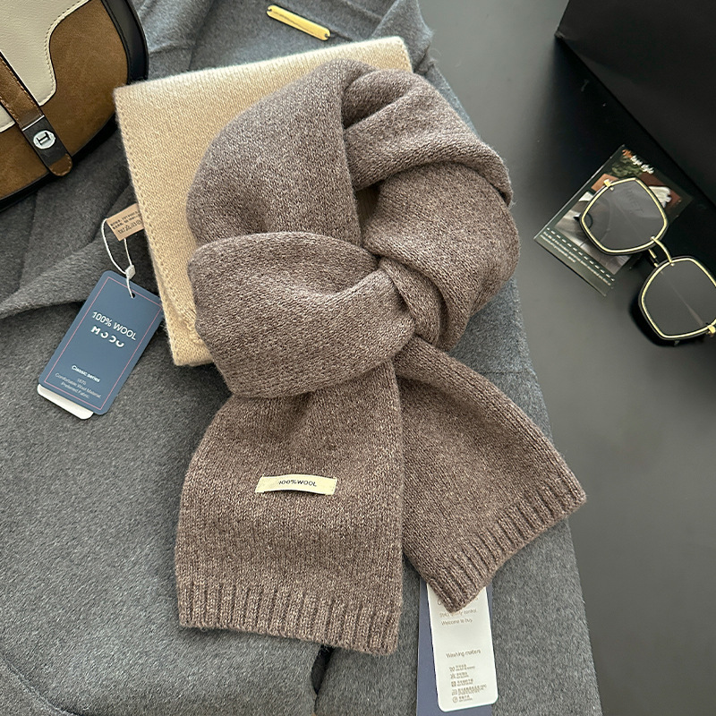 100%ウールスカーフ 男女兼用 無地 冬用 暖かく厚手で柔 - Wool Scarf Men のレビューと価格