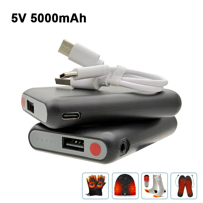 5V 5000mAh USB-C 充電式パワーバンクバッテリ - Heated Vest Battery のレビューと価格