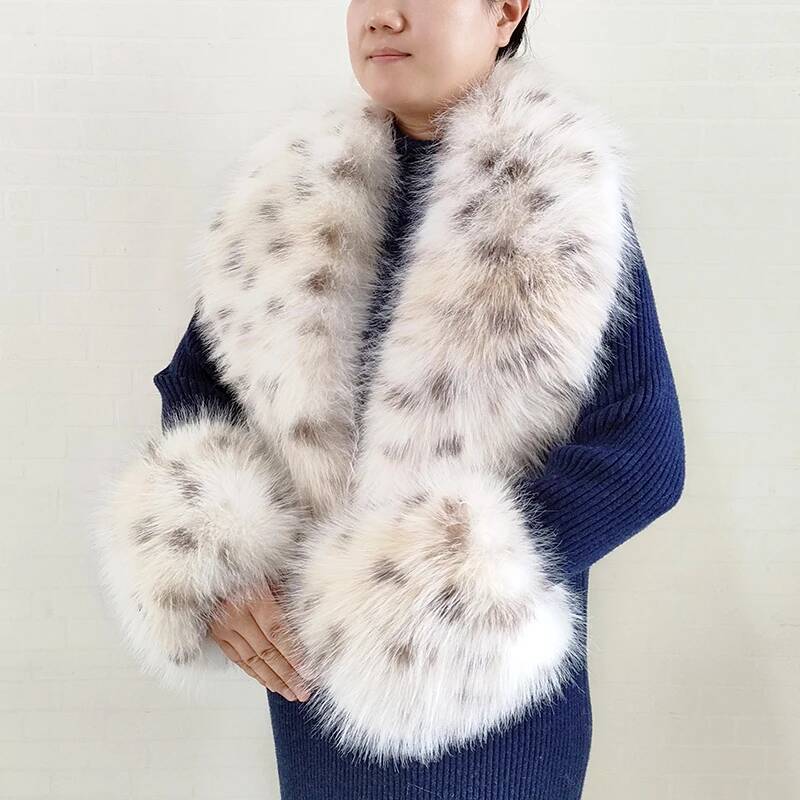 大きな女性用フェイクフォックスファースカーフ、冬用ジャケット - Shawl Wrap Winter のレビューと価格