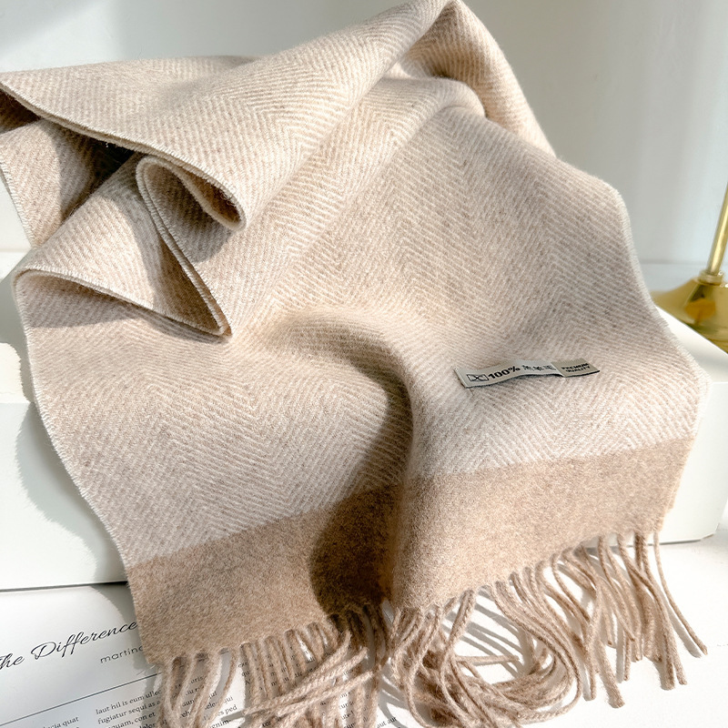 100%ピュアウールスカーフ 男女兼用 冬用 暖かく柔らかく - Wool Scarf Men のレビューと価格