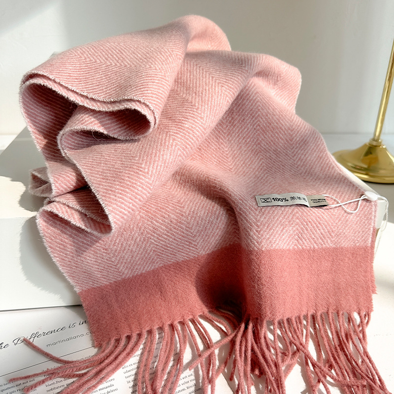 100%ピュアウールスカーフ 男女兼用 冬用 暖かく柔らかく - Wool Scarf Men のレビューと価格