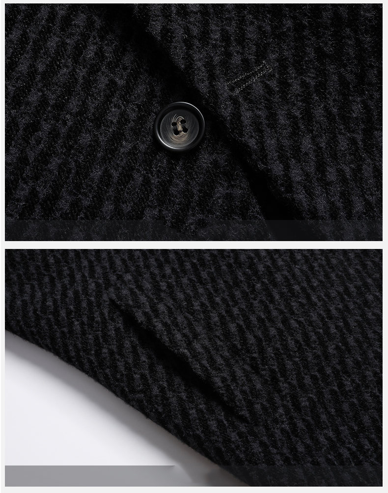 ロングコート男性メンズウールジャケット秋紳士服オーバーコート - Wool Coat Peacoat のレビューと価格