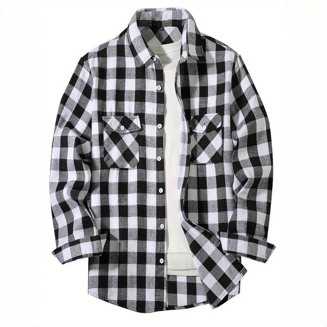 メンズシェルパ裏地付きフランネルシャツジャケット 春シーズン - Flannel Shirt Lined のレビューと価格