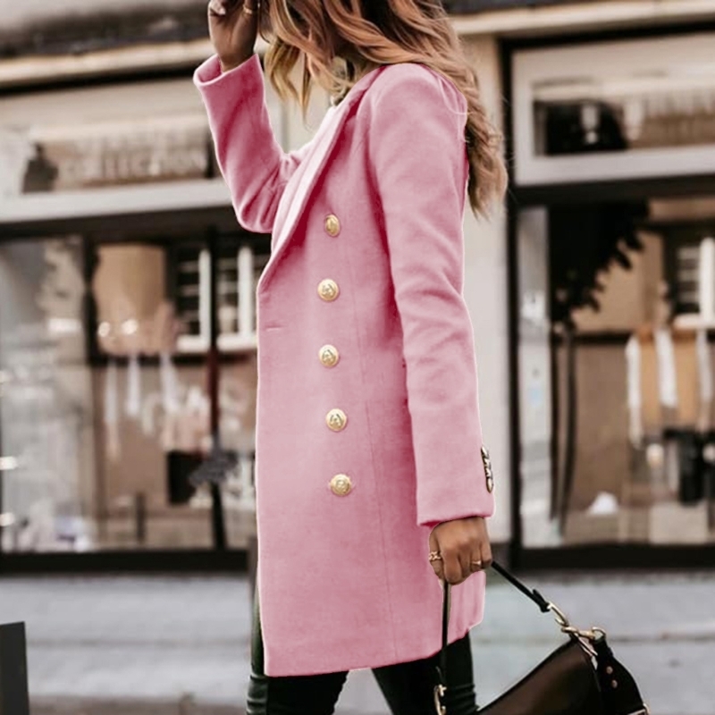 Y5GC レディース秋冬ウールコートダブルブレストミディピー - Wool Coat Peacoat のレビューと価格