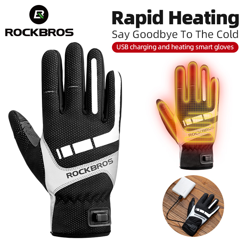 Rockbros-サイクリング用の電気加熱冬用グローブ、タッ - Touch Screen Gloves のレビューと価格