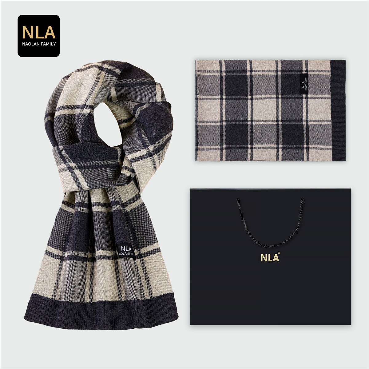 ギフトボックス ニット メンズ ウール スカーフ 商業スタイ - Wool Scarf Men のレビューと価格