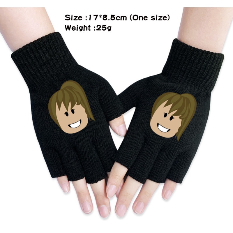 人気ゲームROBLOXSフィギュア柄プリント指なしタッチスク - Touch Screen Gloves のレビューと価格
